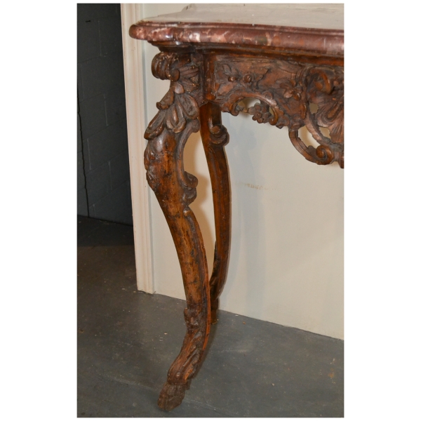 18th Century French Carved Walnut Console