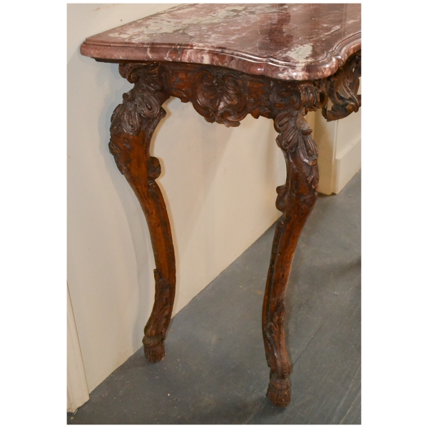 18th Century French Carved Walnut Console