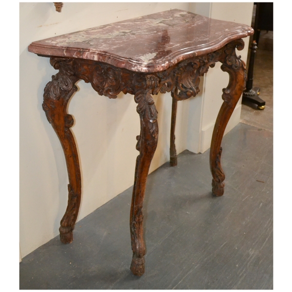 18th Century French Carved Walnut Console