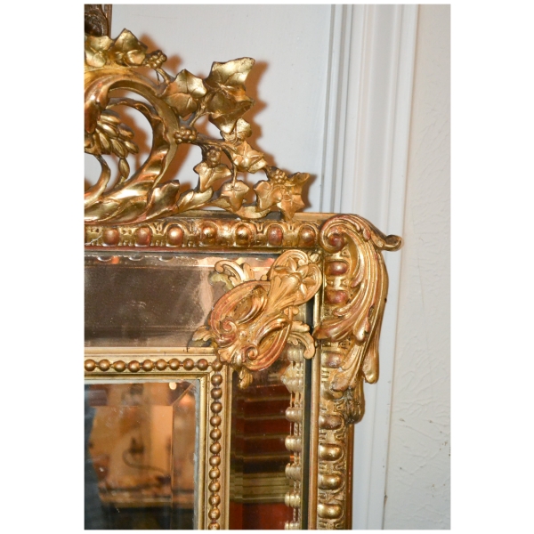 19th Century French Louis XV Giltwood Cushion Mirror