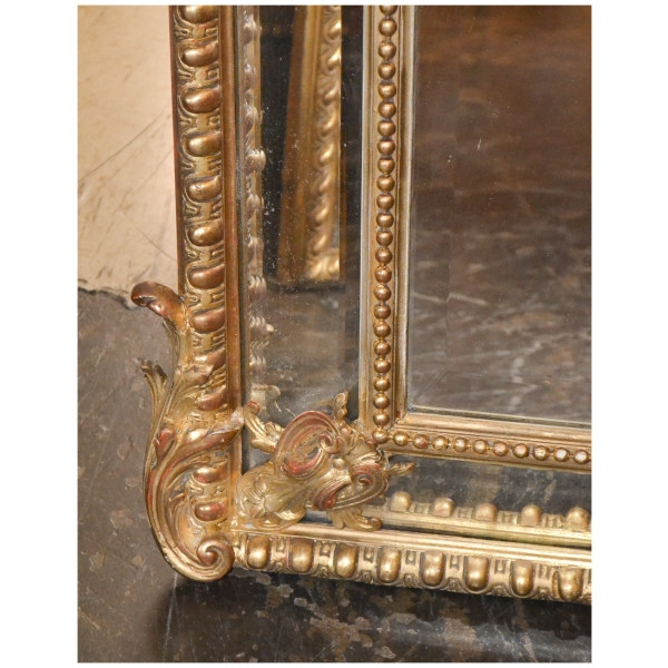 19th Century French Louis XV Giltwood Cushion Mirror