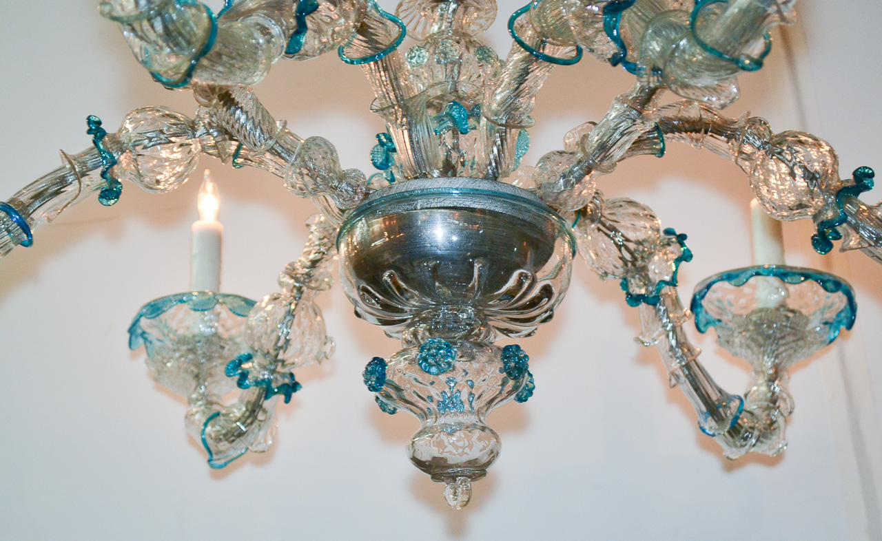 antique blown glass chandelier