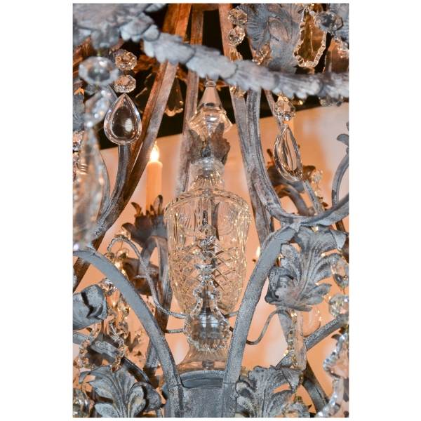 Custom Made Crystal & Rose Quartz Chandelier