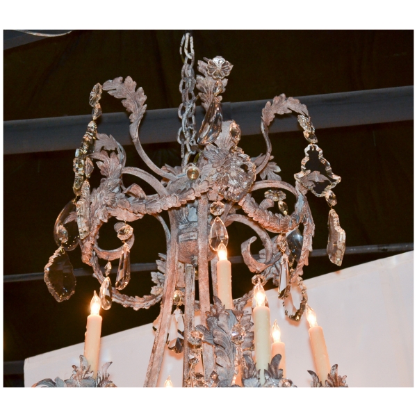 Custom Made Crystal & Rose Quartz Chandelier