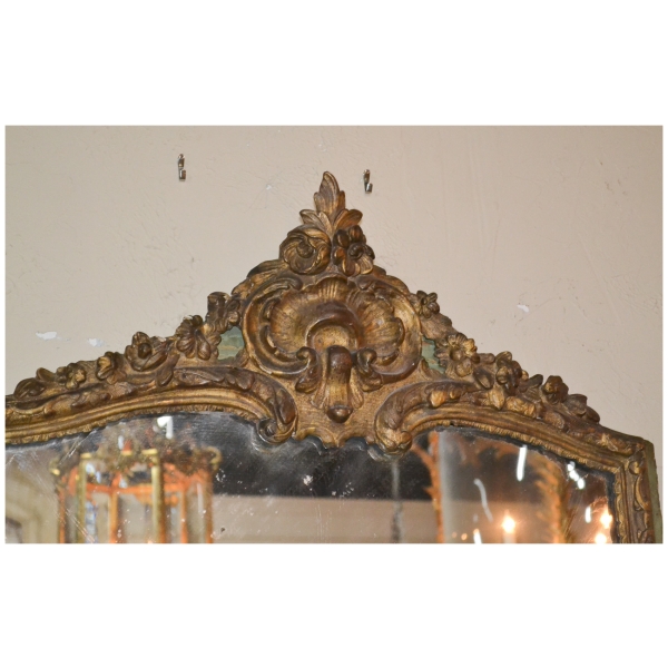 18th Century French Regence Parcel Gilt Mirror