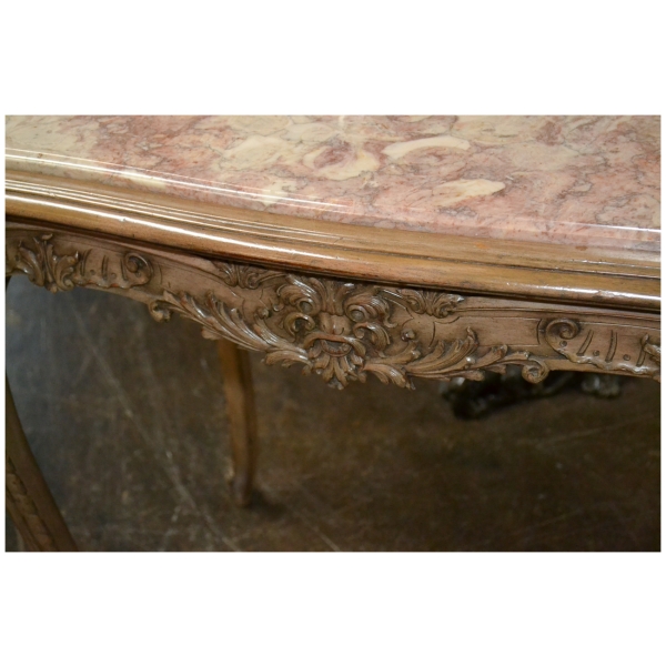 19th Century French Carved & Lacquered Salon Table