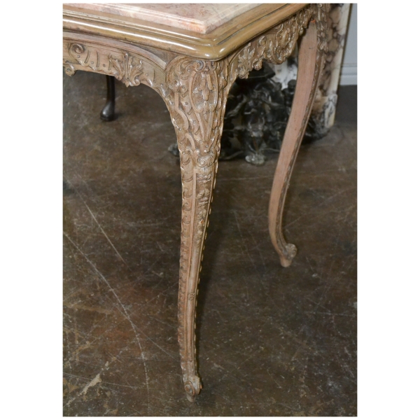 19th Century French Carved & Lacquered Salon Table
