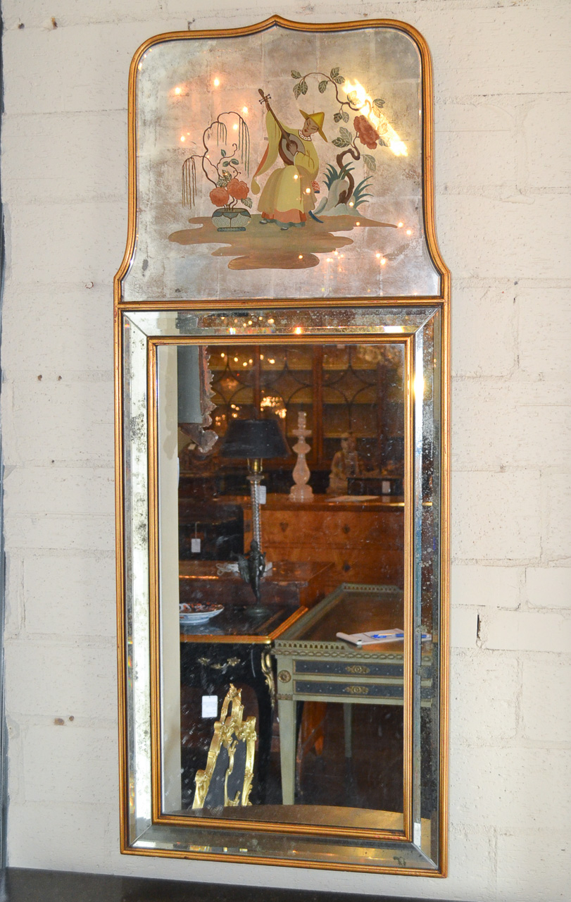 Venetian Reverse Painted Glass Mirror – Legacy Antiques
