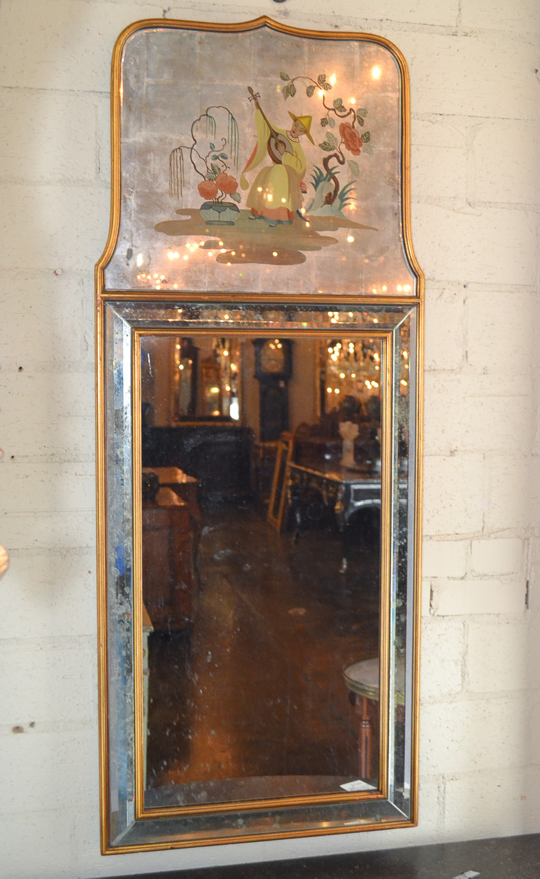 Faux Mercury Glass Mirror & Reverse Painting on Glass