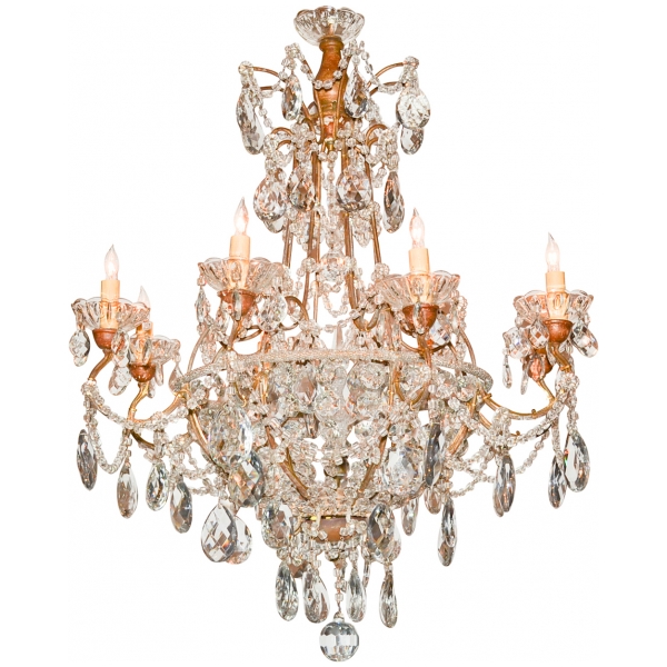 Italian Faceted Crystal 8-Light Chandelier – Legacy Antiques