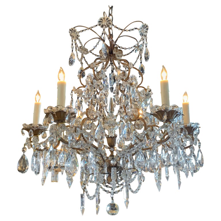 Italian Antique Beaded Crystal Chandelier – Legacy Antiques