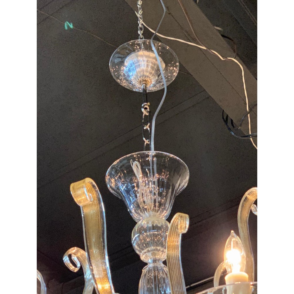 Modern Murano Glass 6 Light Chandelier – Legacy Antiques