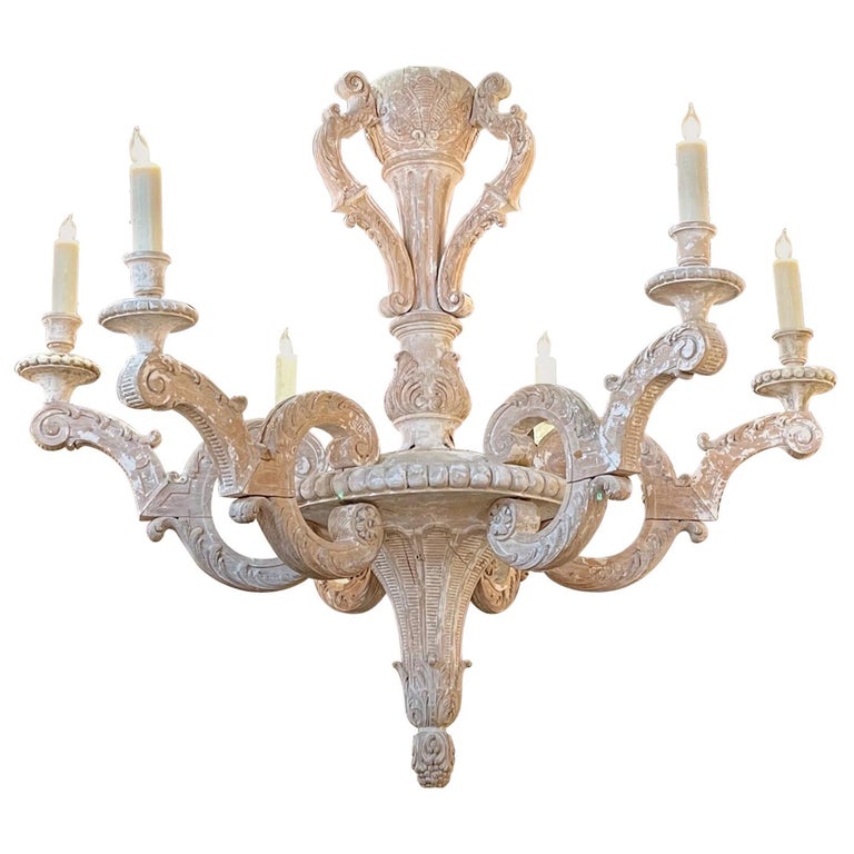 Whitewashed chandelier deals