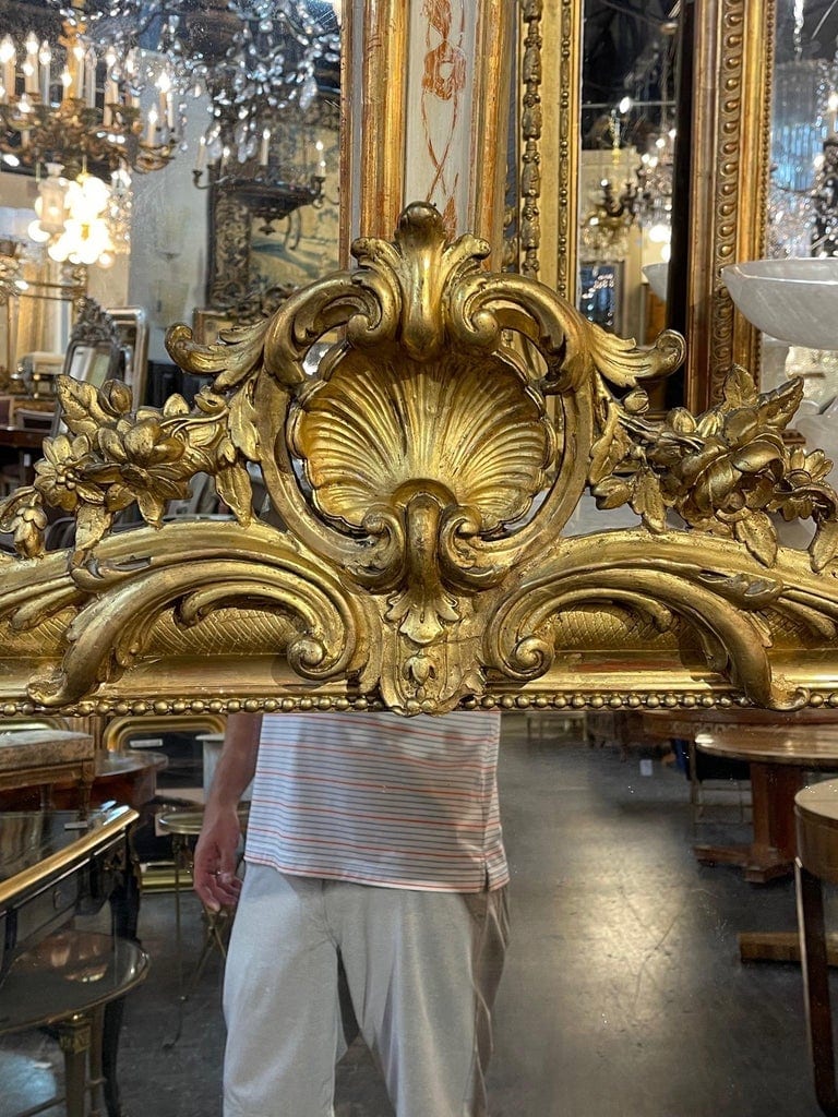 French 19th Century Gold Gilt Louis Philippe Mirror with Crest - Fireside  Antiques