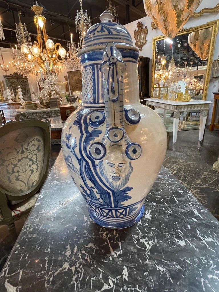 Pair of Blue and White Antique Vases – Legacy Antiques