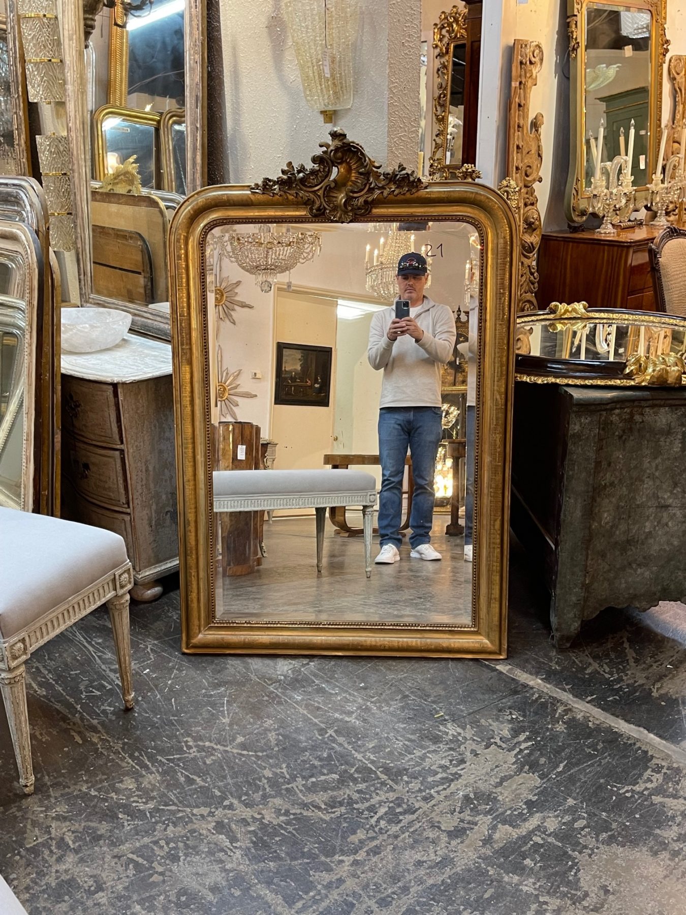 French Louis Philippe Floor Mirror – Legacy Antiques