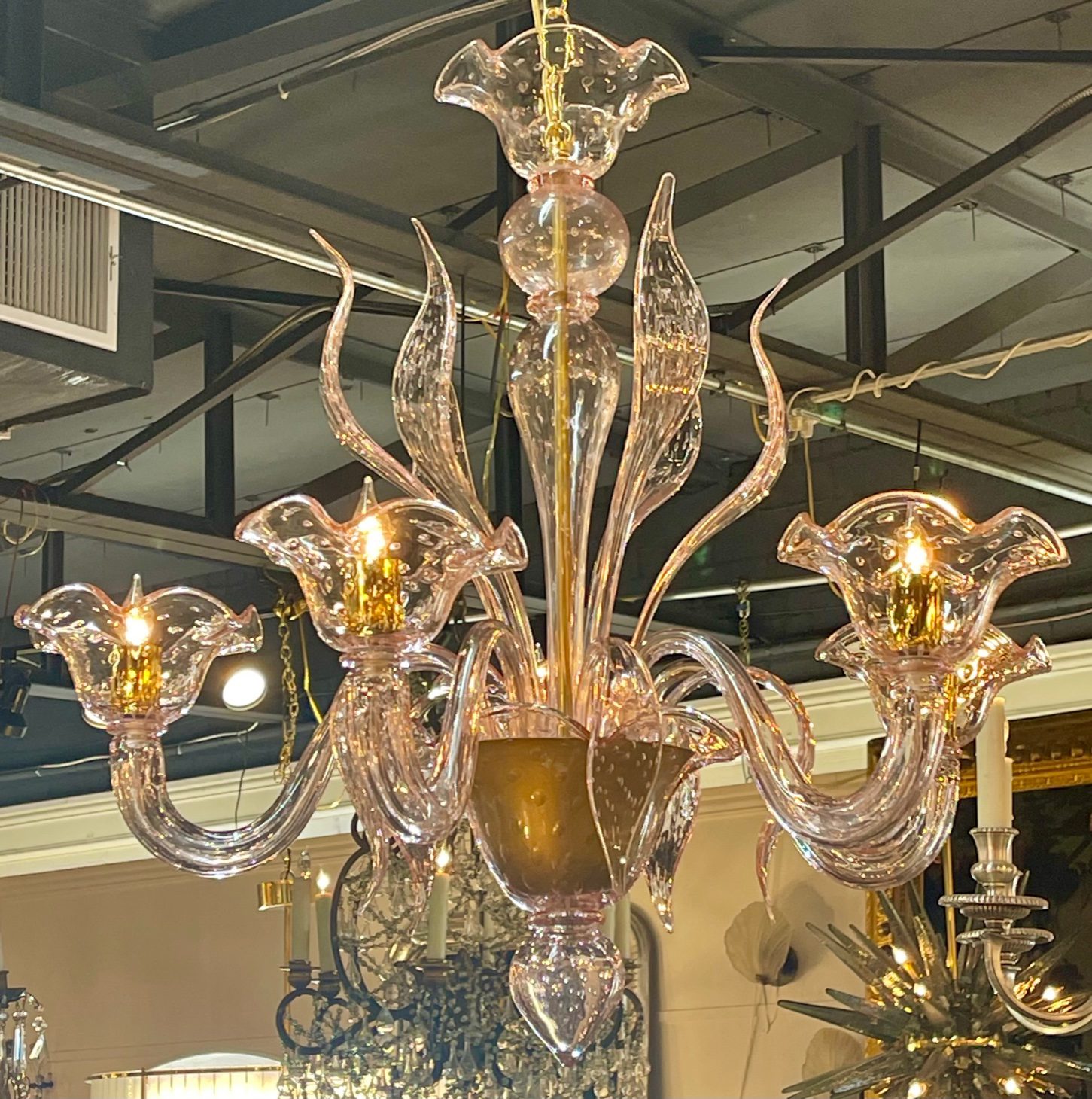 Italian Vintage Murano Glass and Brass Chandelier – Legacy Antiques