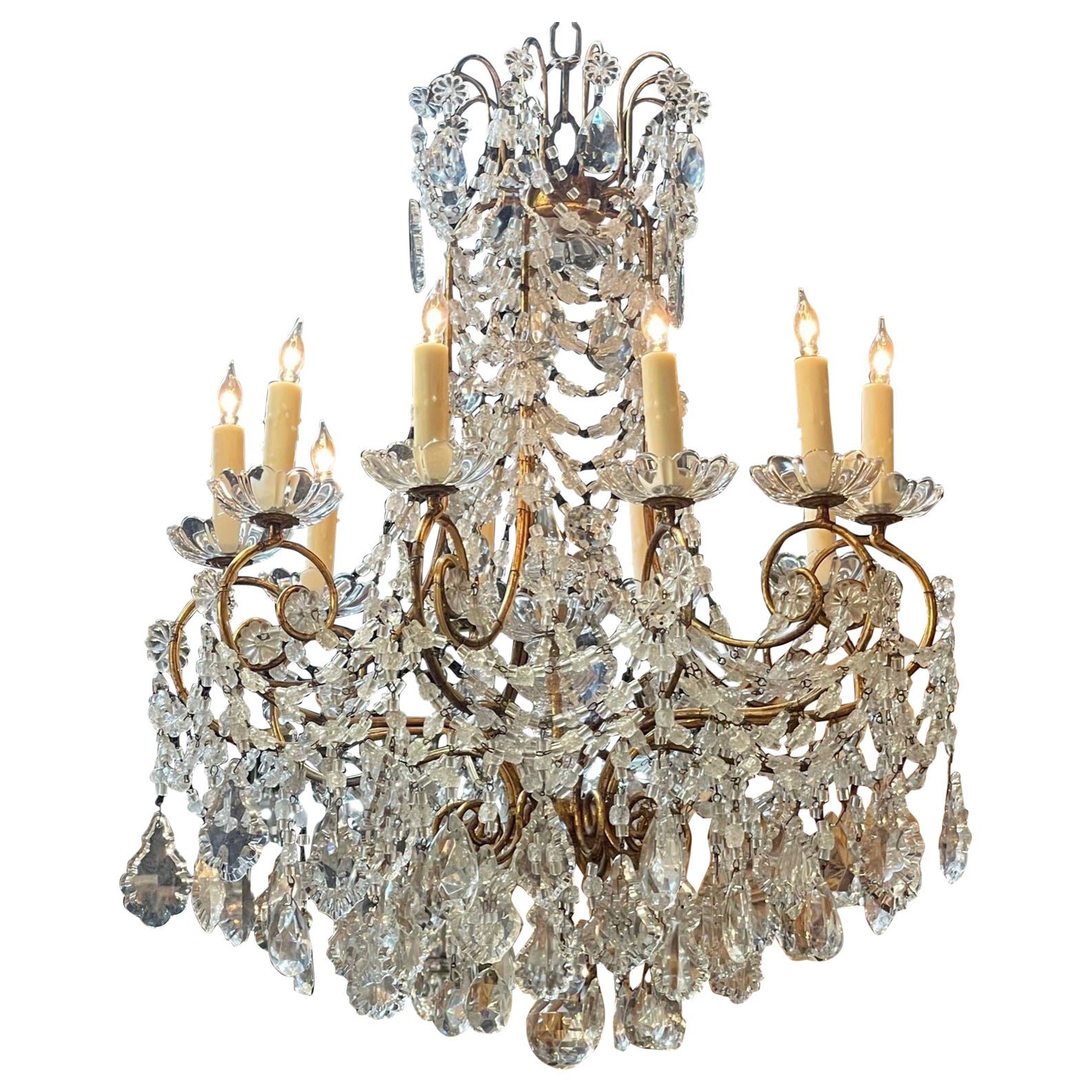 Mid Century Italian Crystal Chandelier – Legacy Antiques