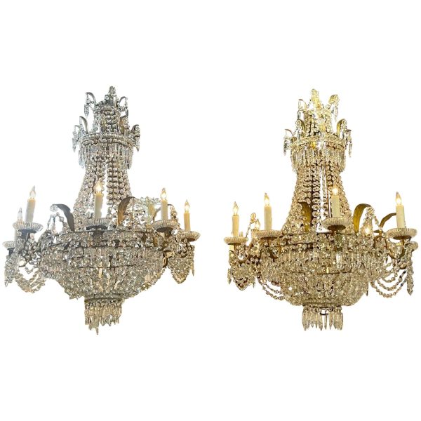 19th Century Basket Style French Empire Chandeliers Legacy Antiques