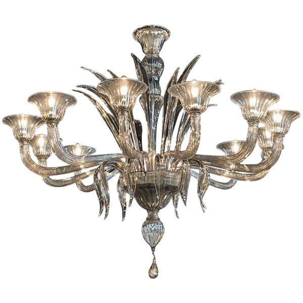 Smoke Colored Murano Glass Chandelier with 12 Lights – Legacy Antiques