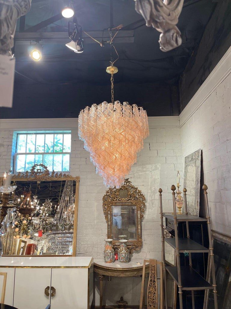 Modern Blush Colored Murano Glass Chandelier – Legacy Antiques