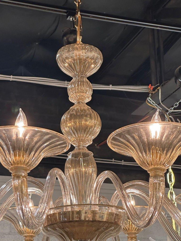 Modern Gold Murano Chandelier with 8 Arms – Legacy Antiques