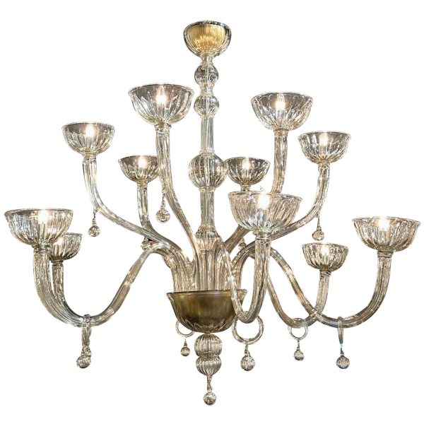 Large Scale Two Tier Modern Murano Chandelier – Legacy Antiques