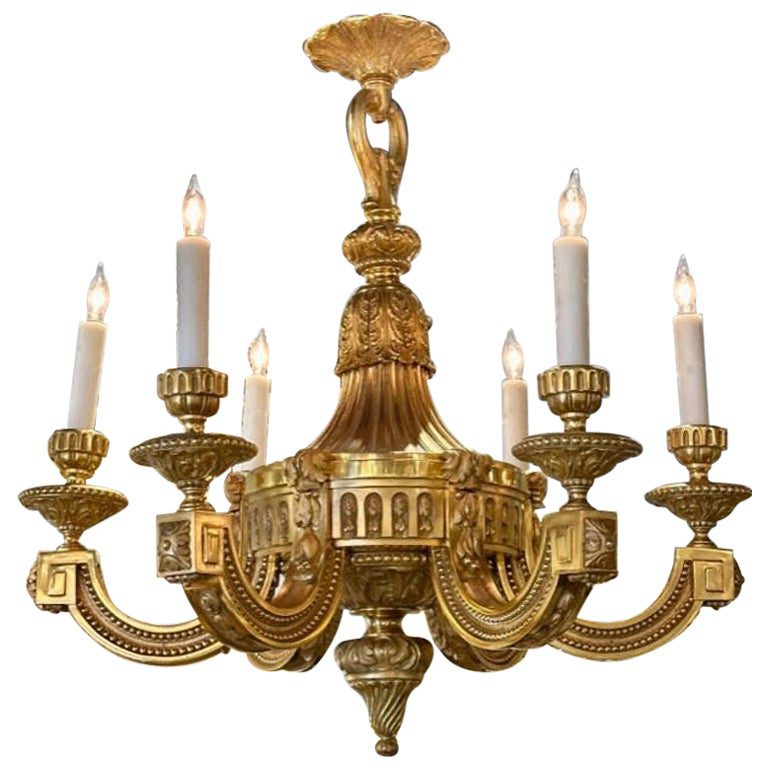 IC0925 - Antique Victorian Red Brass Chandelier - Legacy Vintage Building  Materials & Antiques