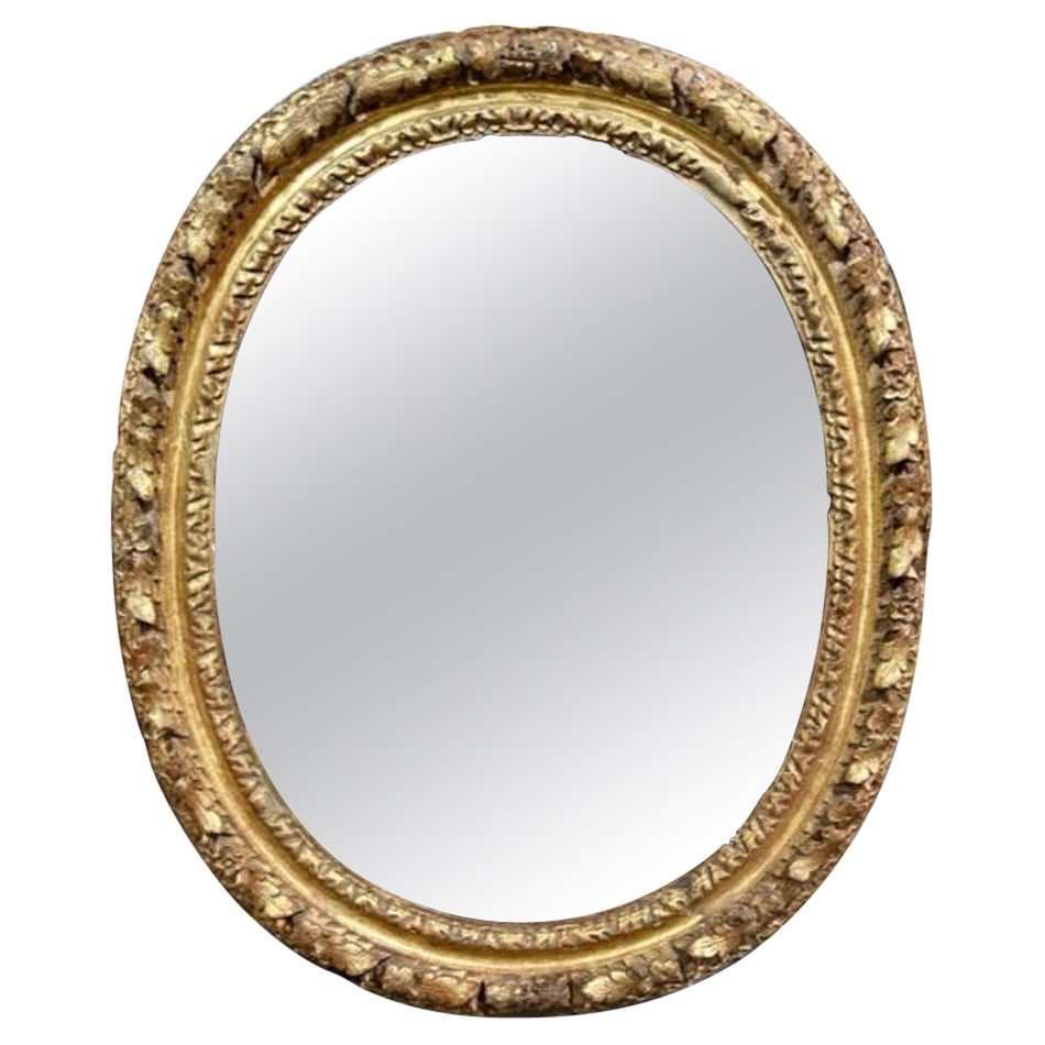 18th Carved and Giltwood Oval Mirror – Legacy Antiques