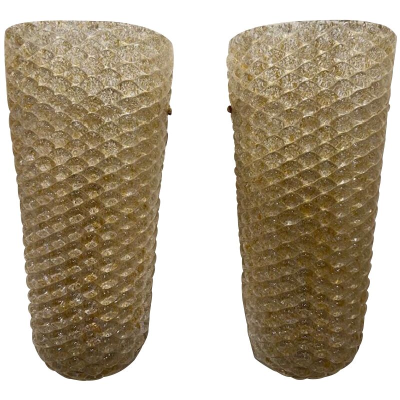 Ribbed Gold Murano Glass Sconces – Legacy Antiques