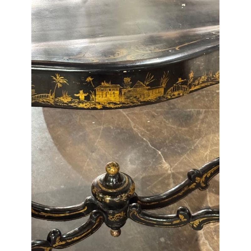 19th Century English Regency Style Hand Painted Chinoiserie Consoles - Image 6