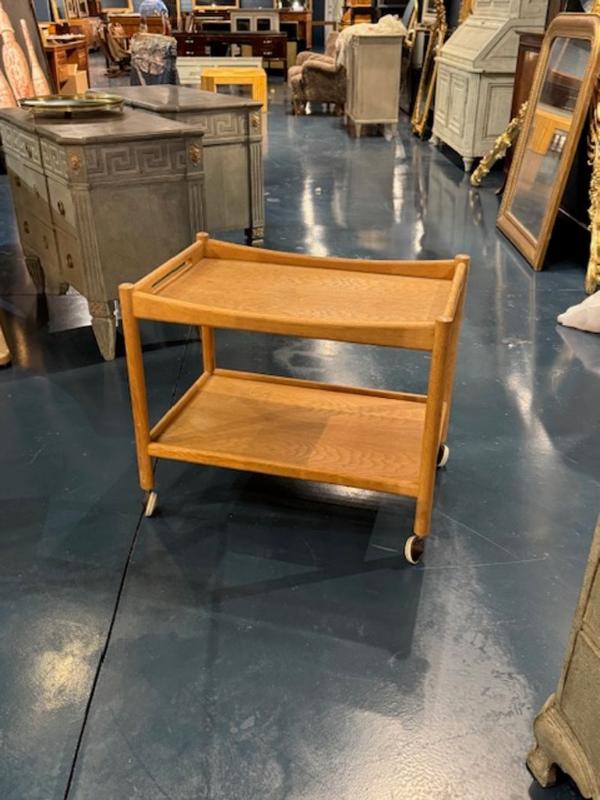 Mid-Century Danish Oak Serving Cart by Hans Wegner - Image 2