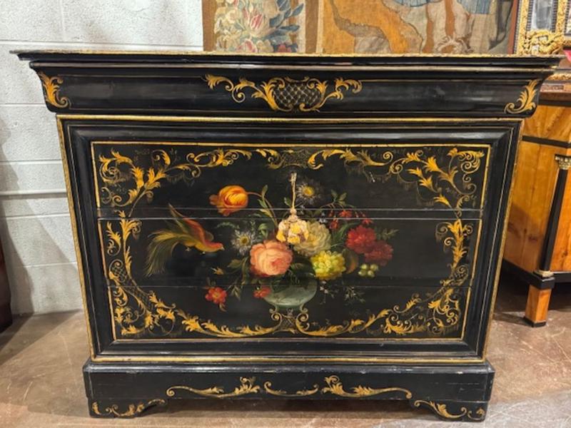 Rare 19th Century Painted Louis Philippe Commode - Image 5