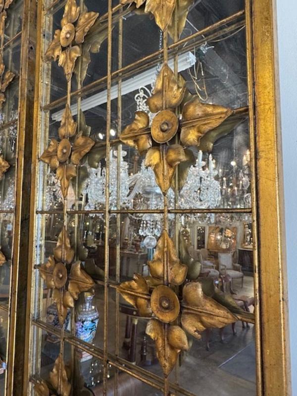 Pair of Antique Iron and Mirrored Wall Panels - Image 4