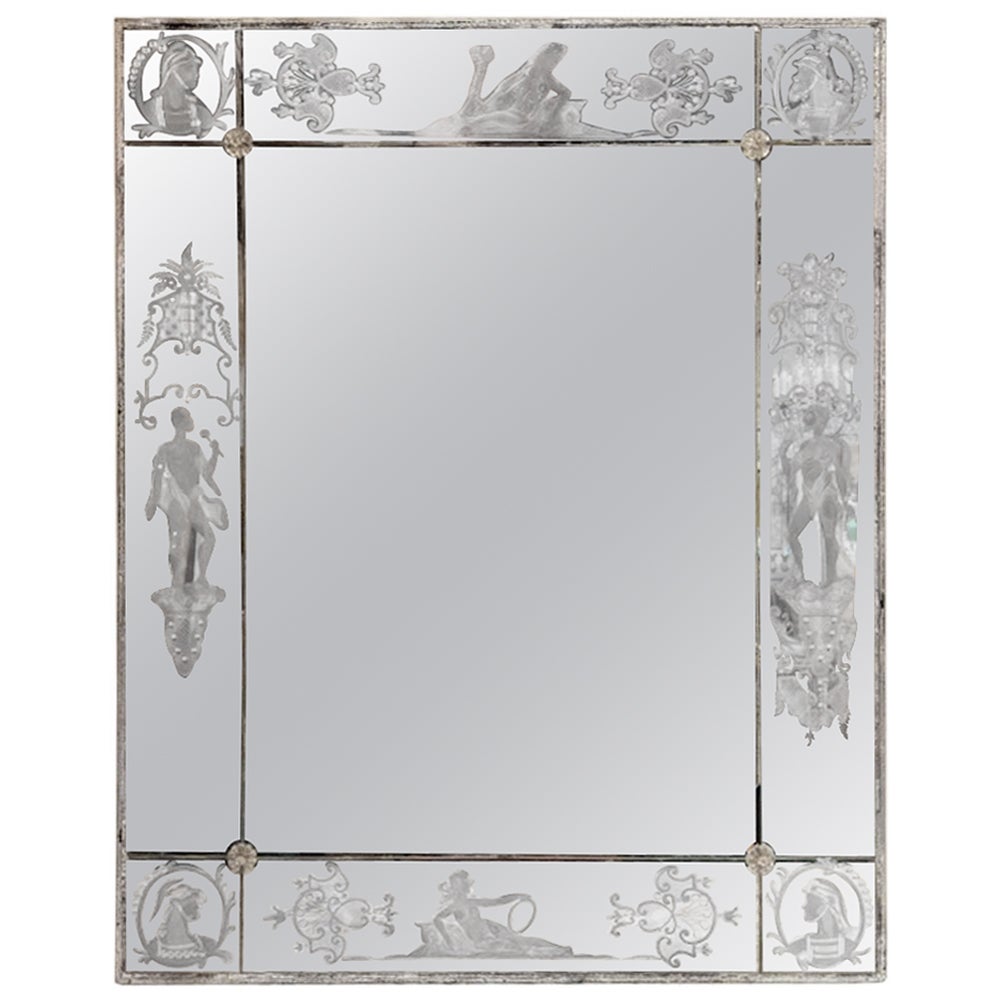Venetian Etched Glass Mirror