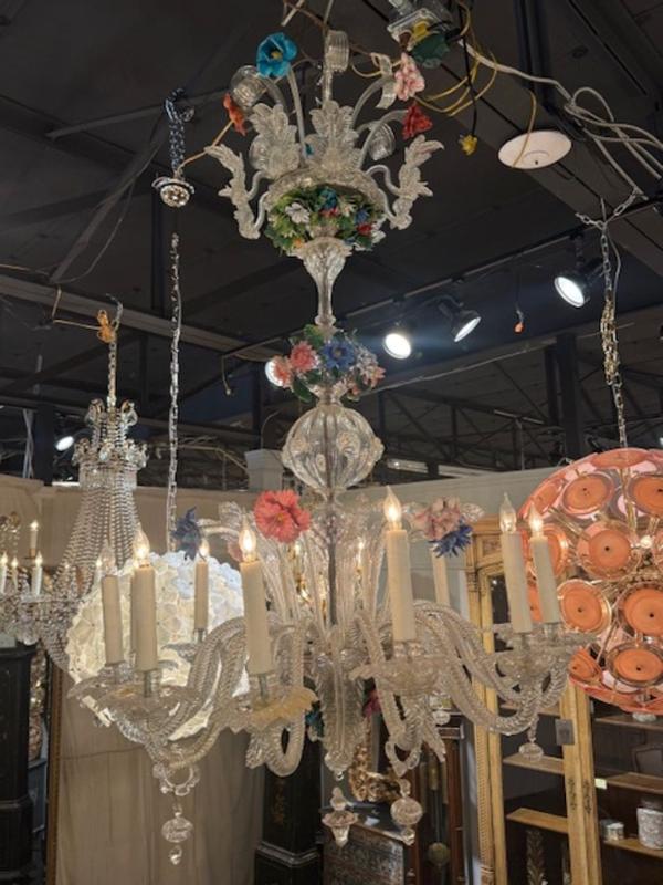 Antique Venetian Glass Multi-Colored Chandelier with 12 Lights - Image 6