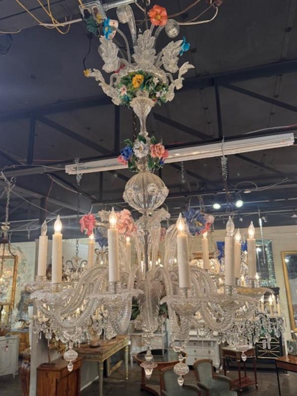 Antique Venetian Glass Multi-Colored Chandelier with 12 Lights - Image 7