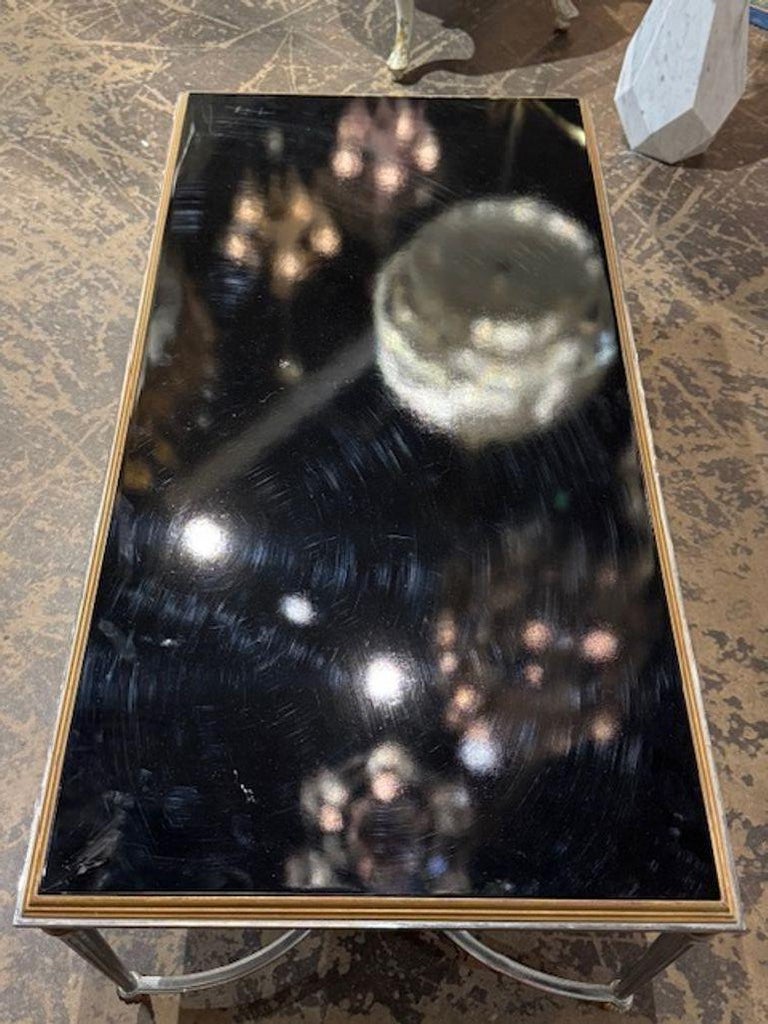 Vintage Maison Jansen Coffee Table with Steel Brass and Glass - Image 4