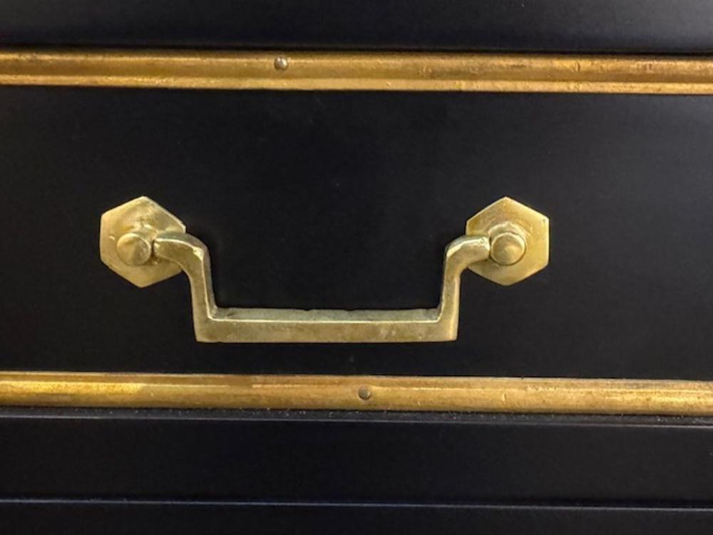 Italian Maison Jansen Black Semanier with Brass Hardware - Image 4