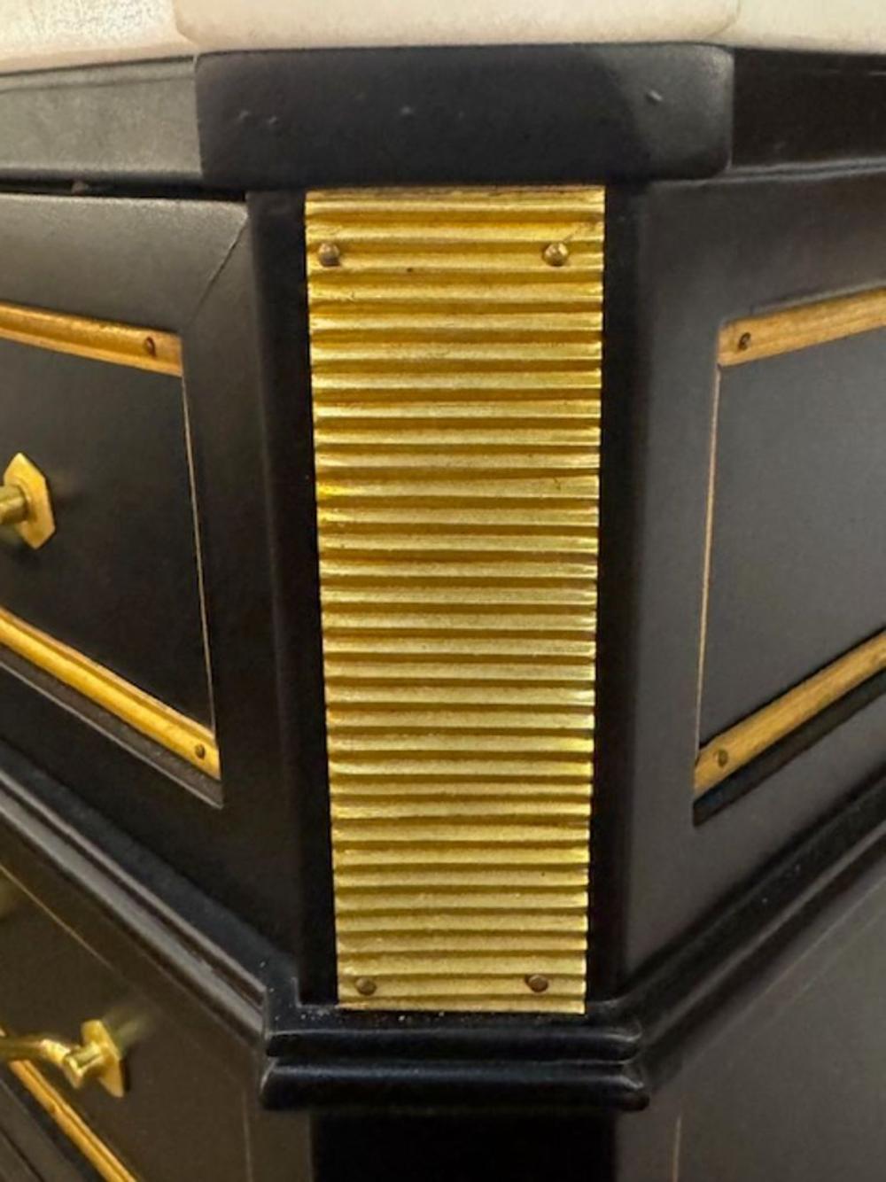 Italian Maison Jansen Black Semanier with Brass Hardware - Image 6