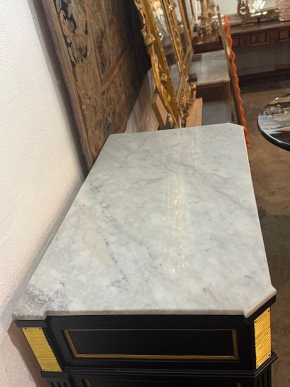Italian Maison Jansen Black Semanier with Brass Hardware - Image 7
