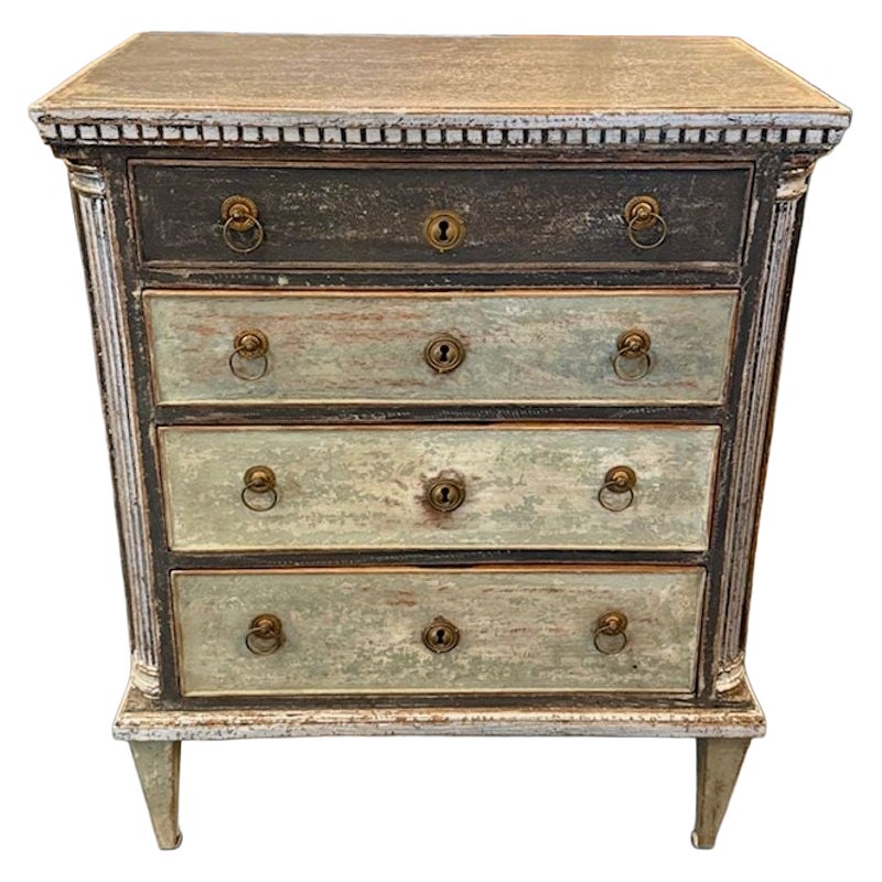 Swedish Gustavian Empire Style Painted Chest