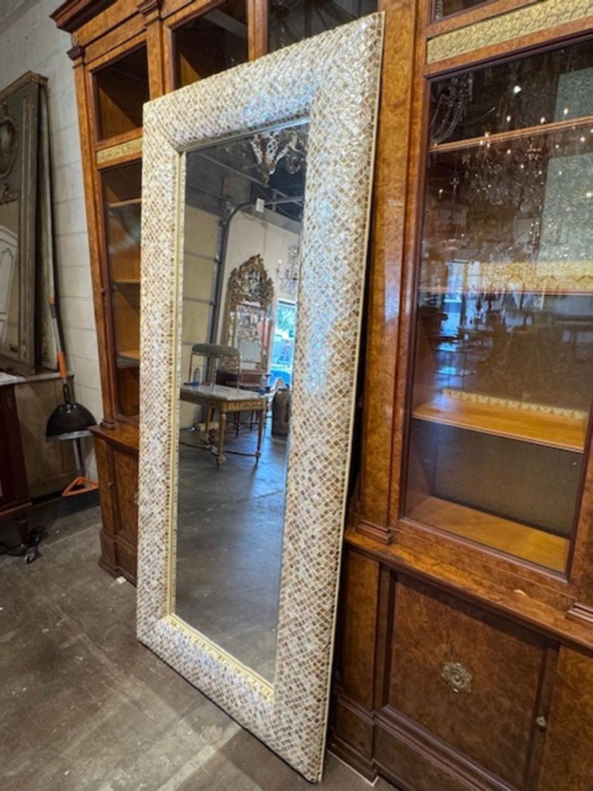 Large Scale Vintage Mother of Pearl Mirror - Image 2