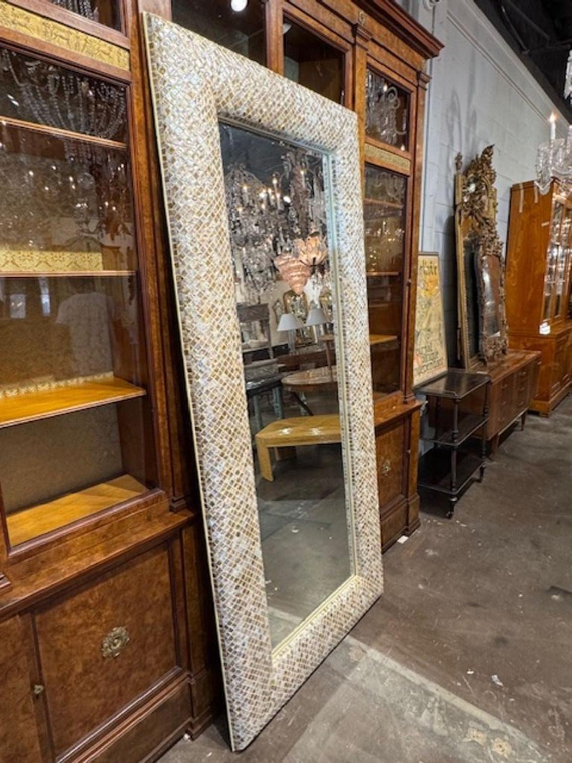 Large Scale Vintage Mother of Pearl Mirror - Image 5