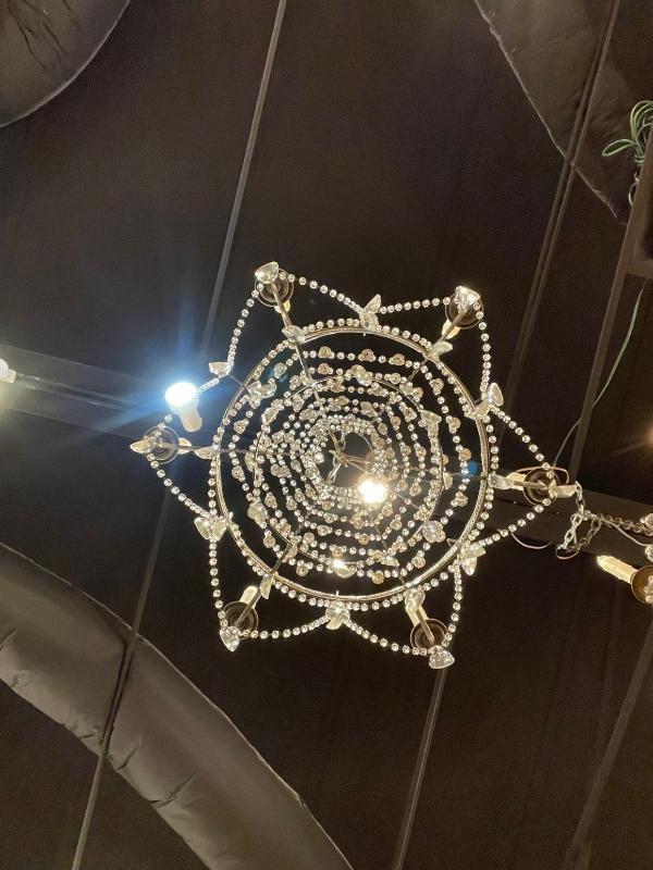 Vintage Italian Beaded Crystal Chandelier withTear Drops - Image 6