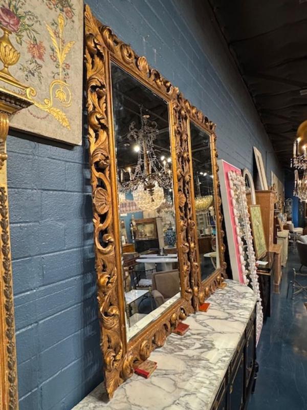 Pair of Italian Florentine Giltwood Mirrors - Image 2