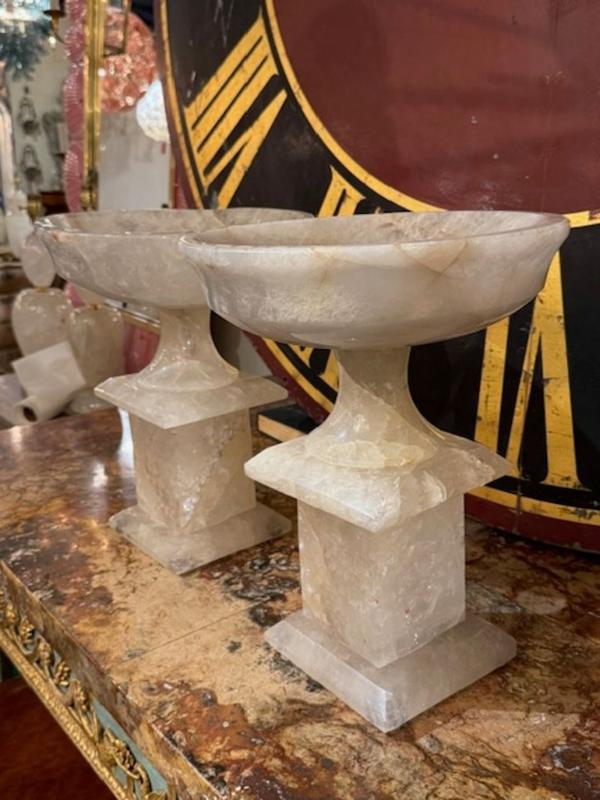 Pair of Rock Crystal Tazzas from Brazil - Image 3