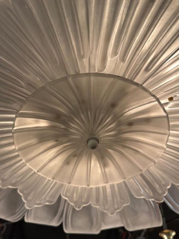 Modern Sunflower Frosted Murano Glass Flush Mount Chandelier - Image 3