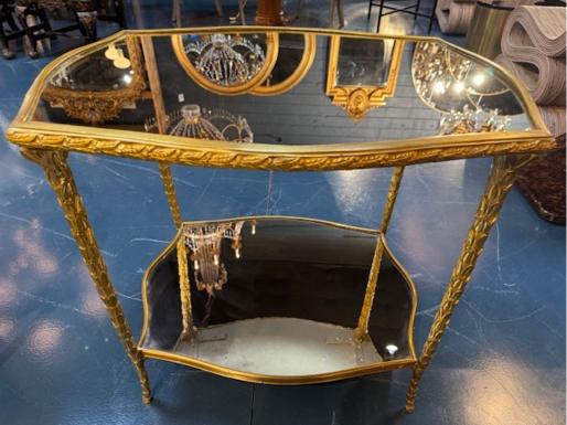 Pair of Italian Maison Bagues Manner Gilt Side Tables - Image 6
