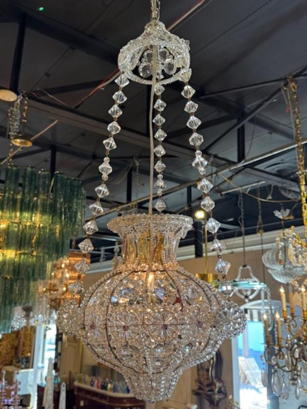 Vintage Italian Beaded Crystal Pendant Chandeliers - Image 7
